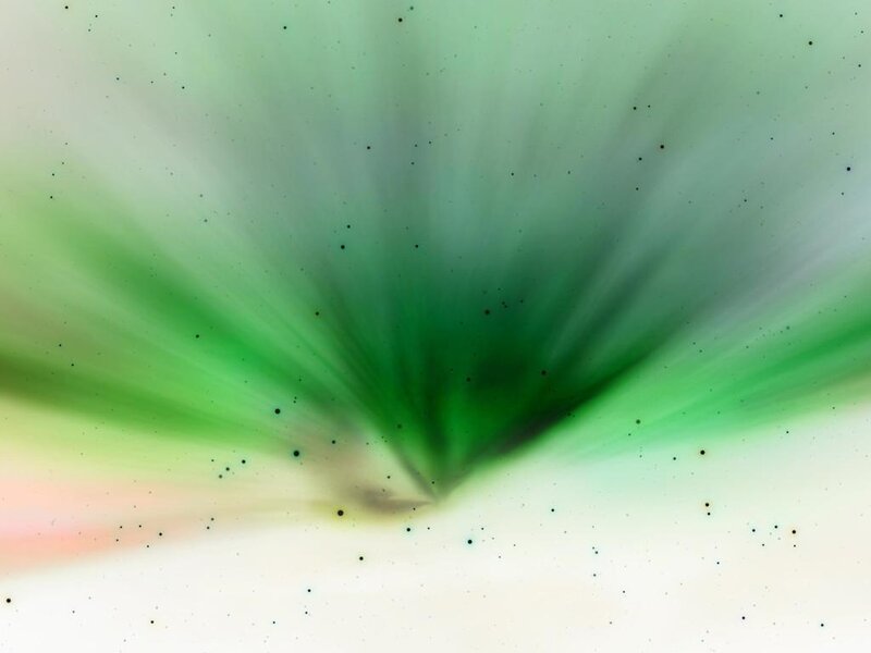 Green aurora borealis display