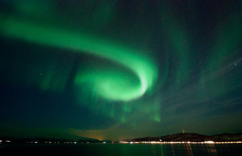 Green Aurora Borealis — Dramatic