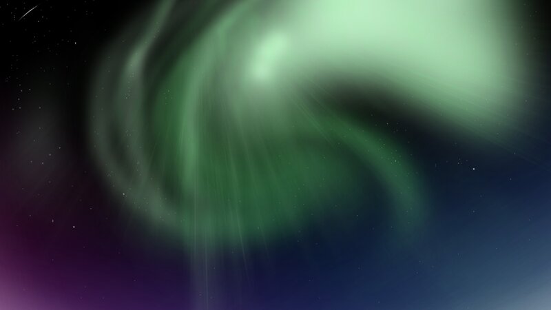 Green Aurora Borealis — Serene, Night, Digital Art
