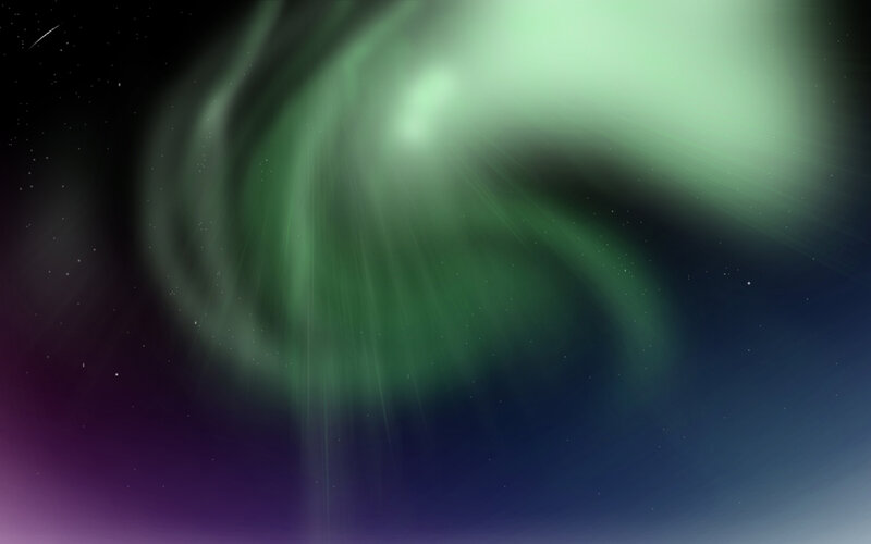 Green Aurora Borealis — Serene