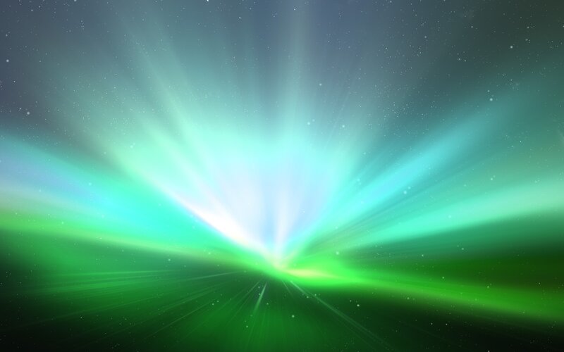 Green Aurora Light Display — Dramatic