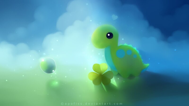 Green Baby Dinosaur