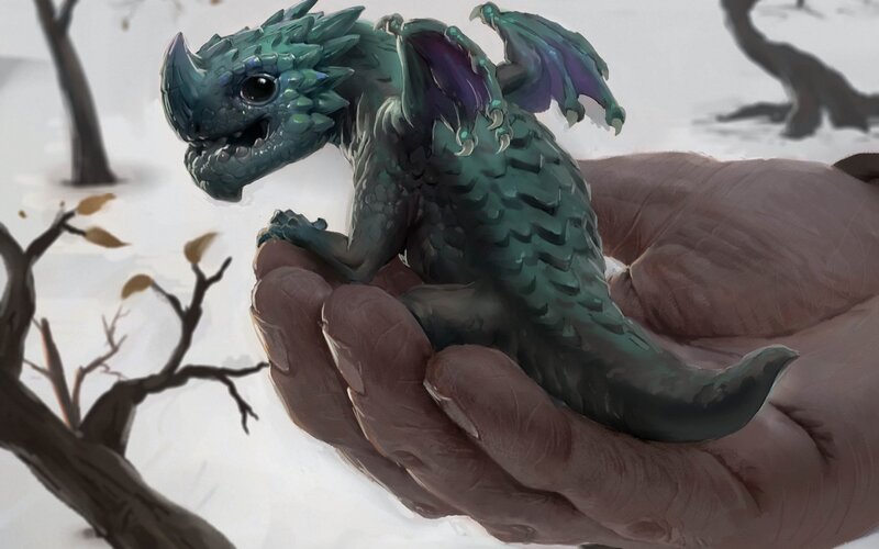 Green Baby Dragon