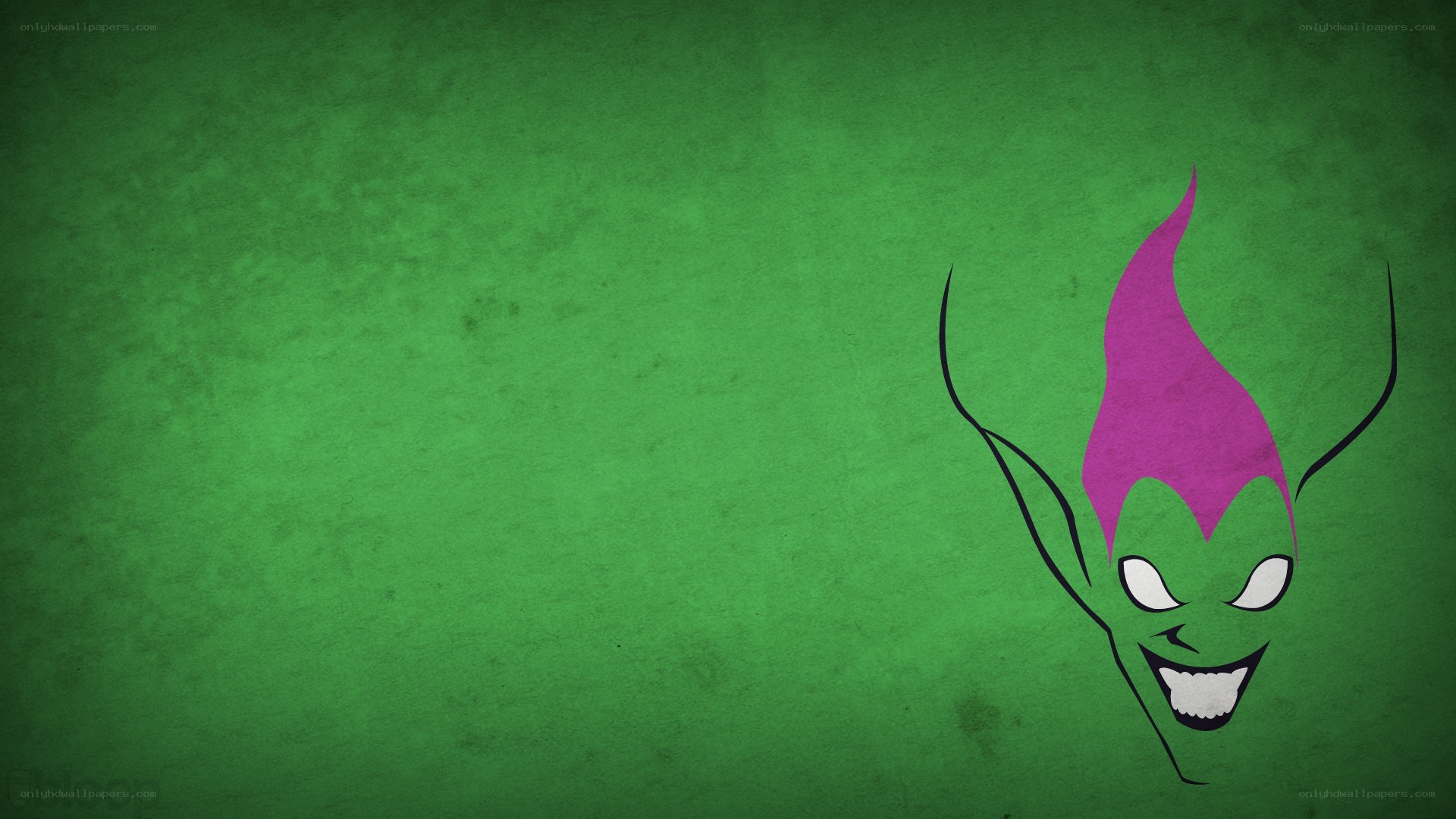 Green background with character face