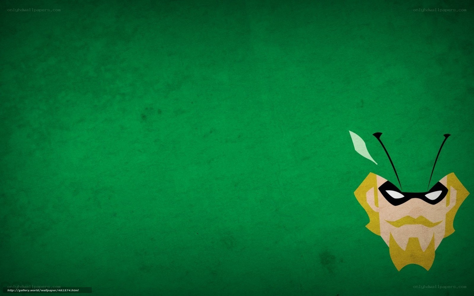 Green background with character head