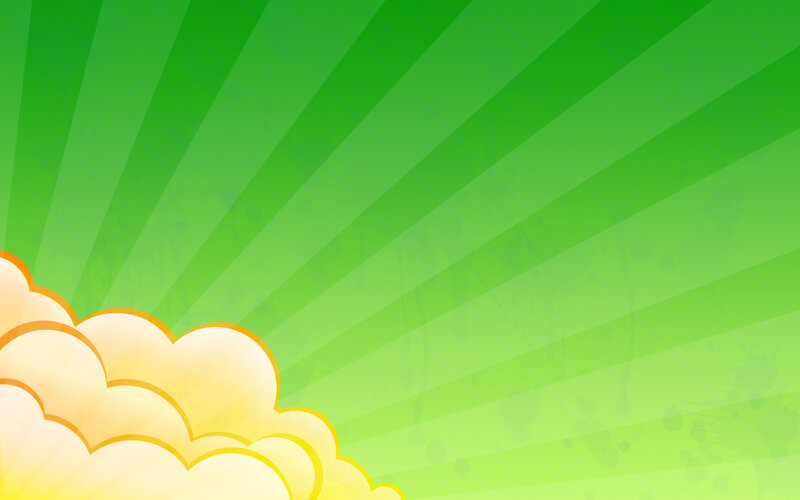green background with clouds
