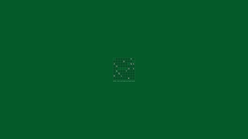 green background with crossword puzzle