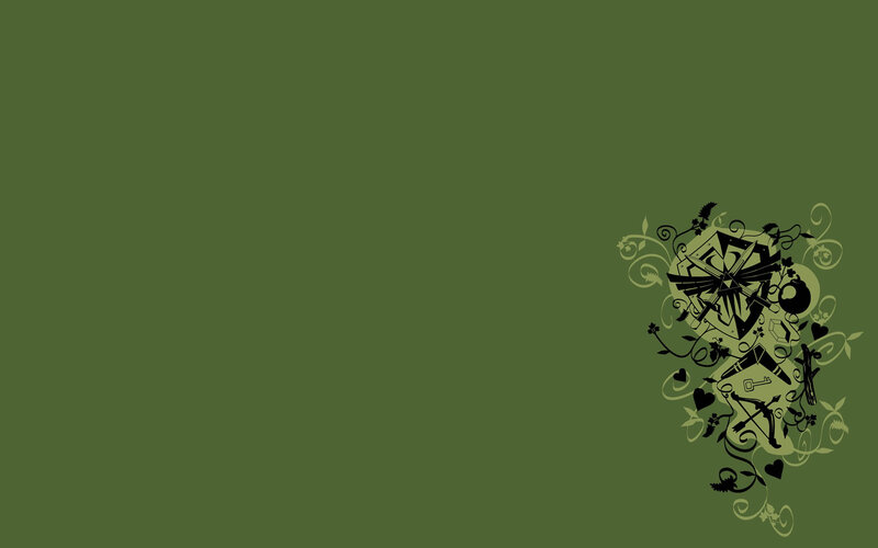 green background with decorative emblem