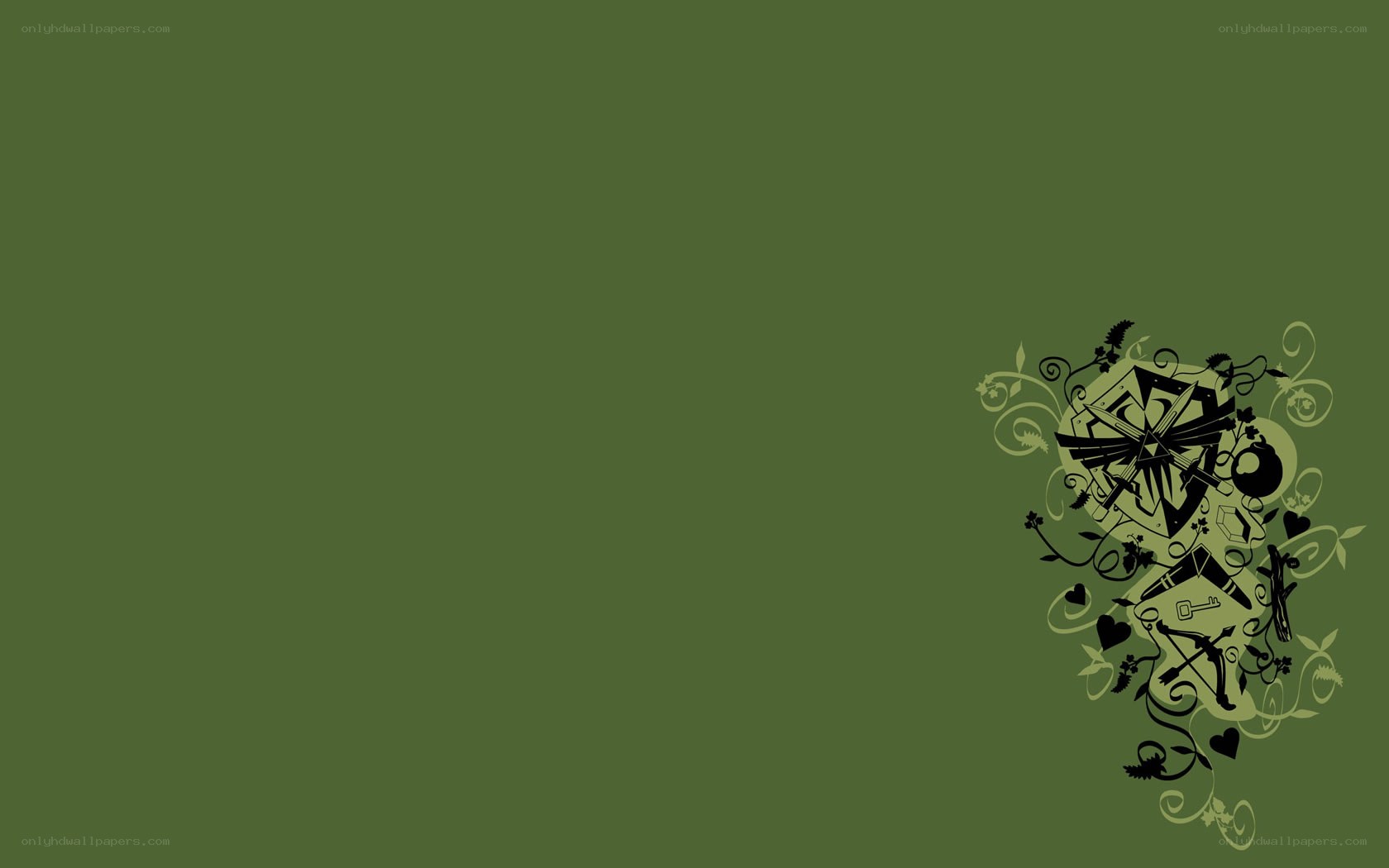 green background with decorative emblem