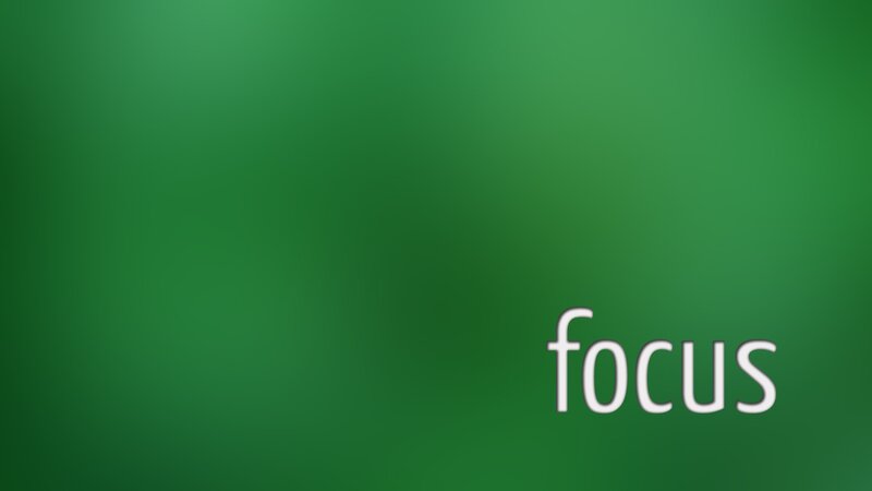 green background with focus text