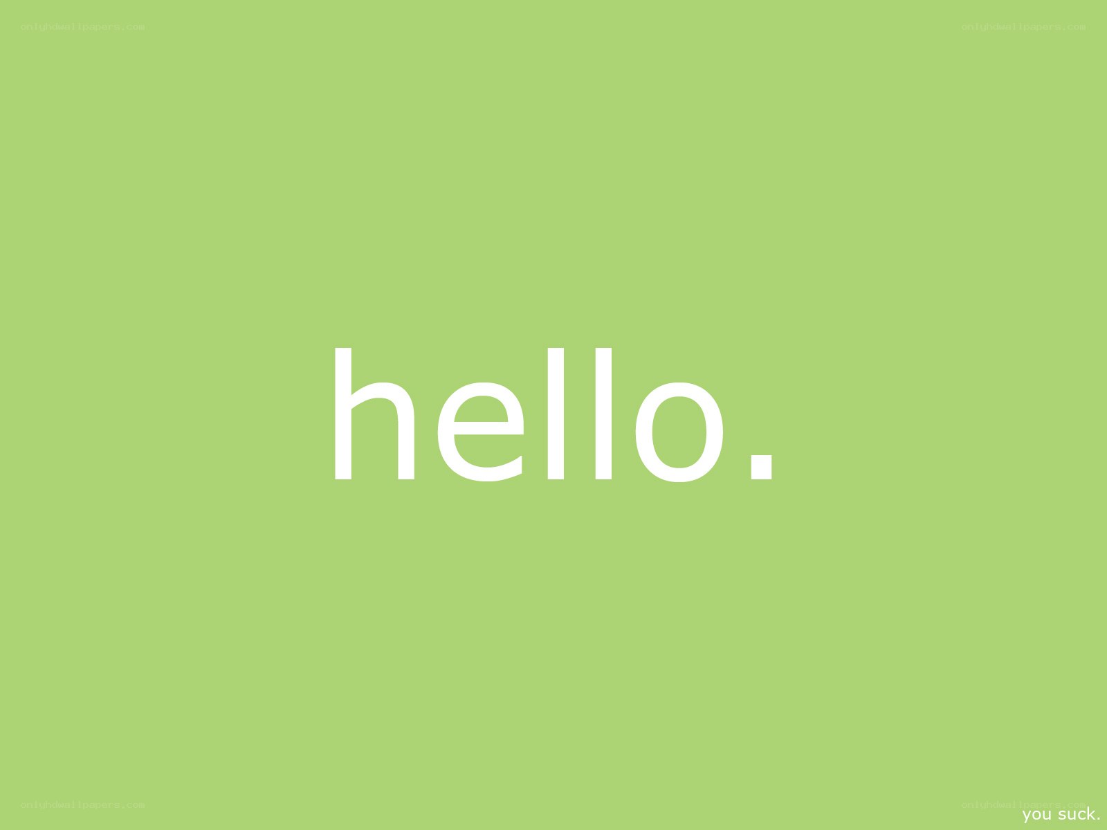 green background with hello text