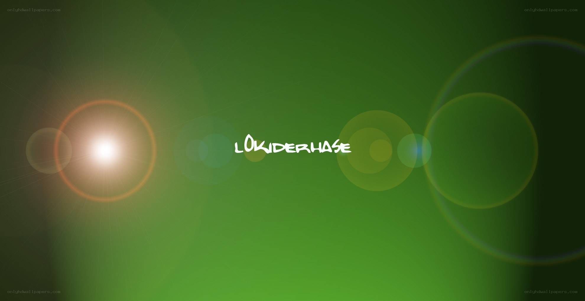 green background with lens flare