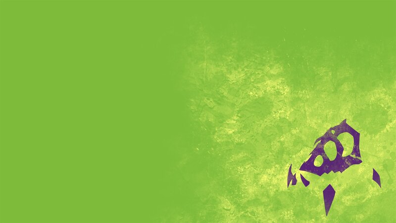 green background with purple logo