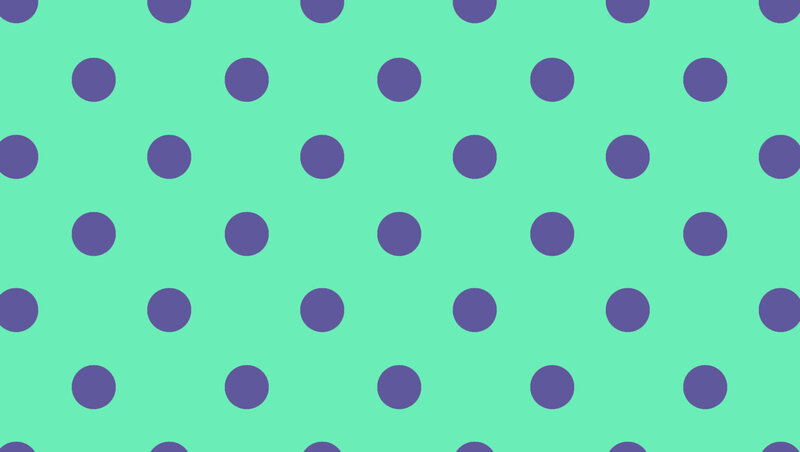green background with purple polka dots