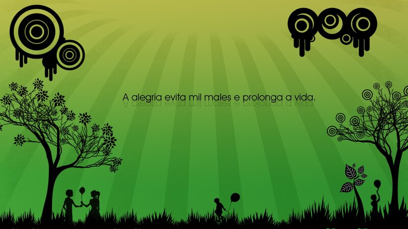 green background with silhouettes