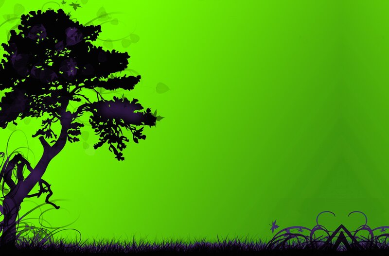 green background with tree silhouette