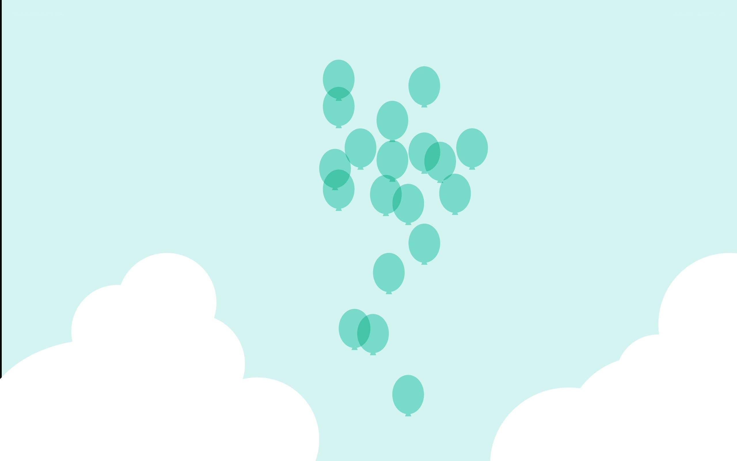 green balloons in the sky