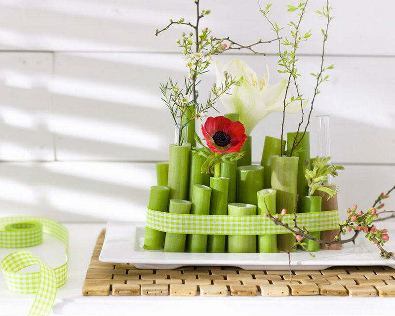 Green Bamboo Flower Arrangement