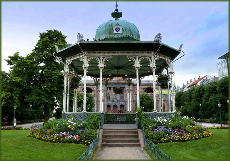 Green Bandstand in Park