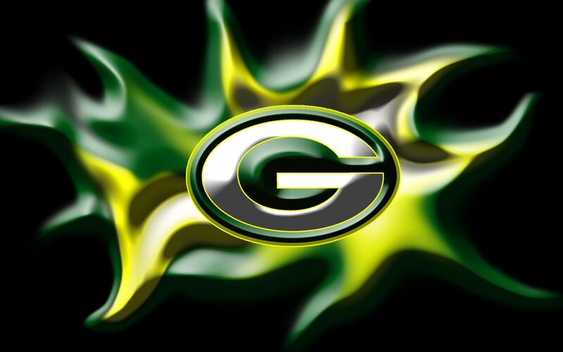 Green Bay Packers Logo — Energetic, Digital Art, Flames