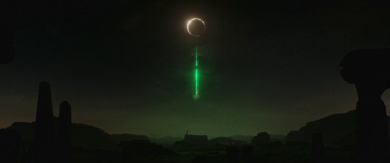 Green Beam from Eclipse