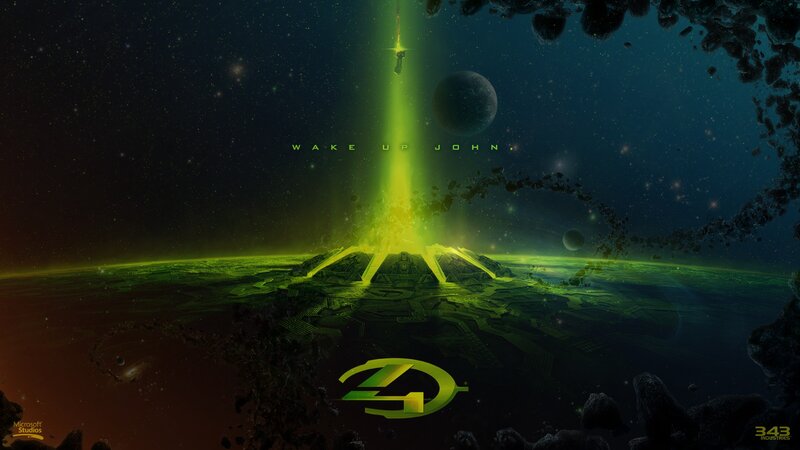 Green Beam on Planet Surface