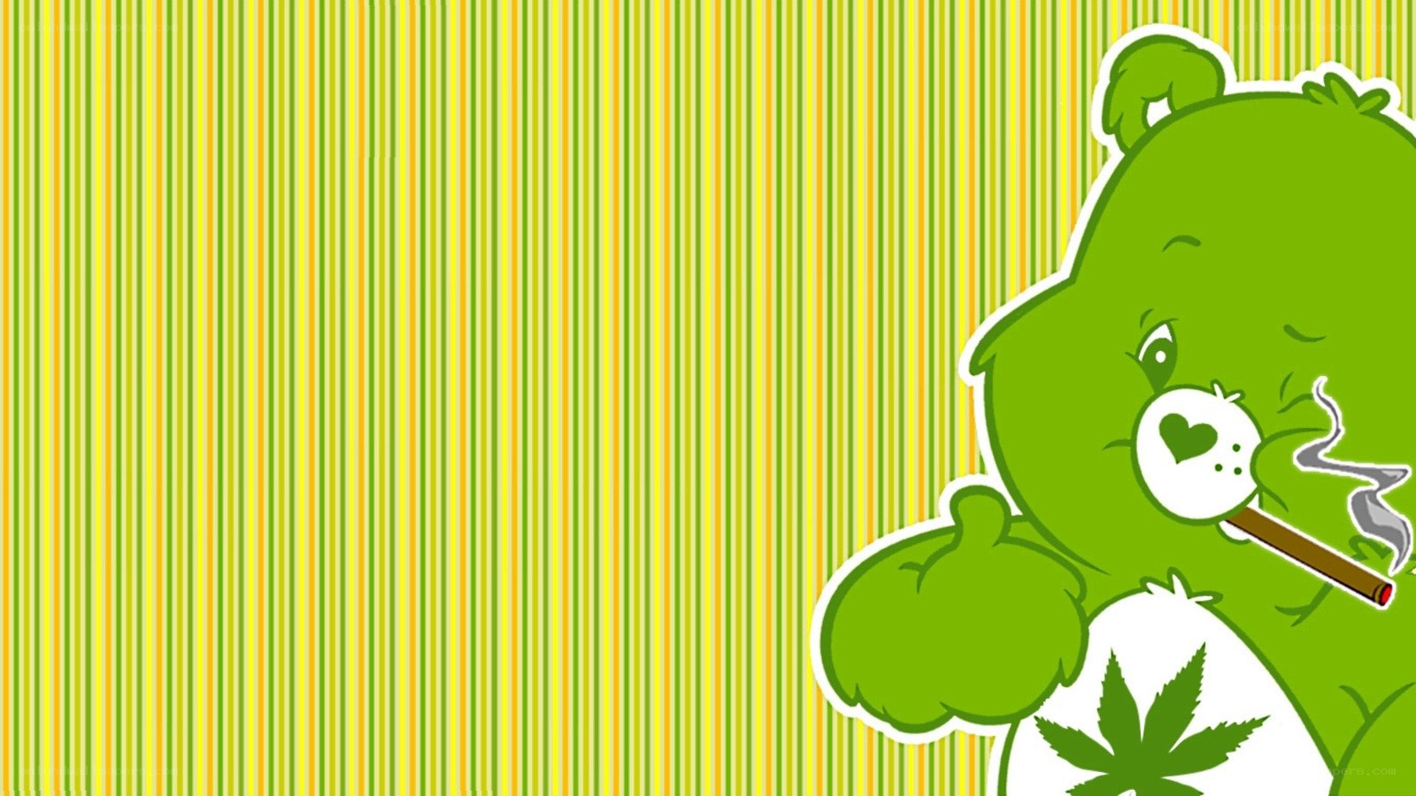 green bear smoking cannabis