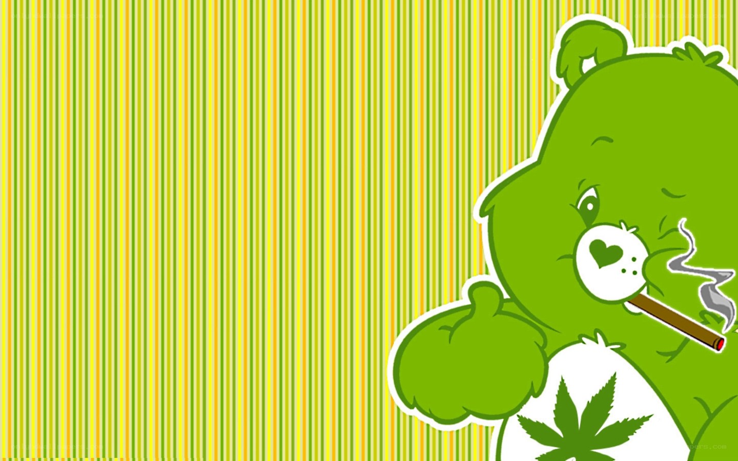 green bear with cigarette