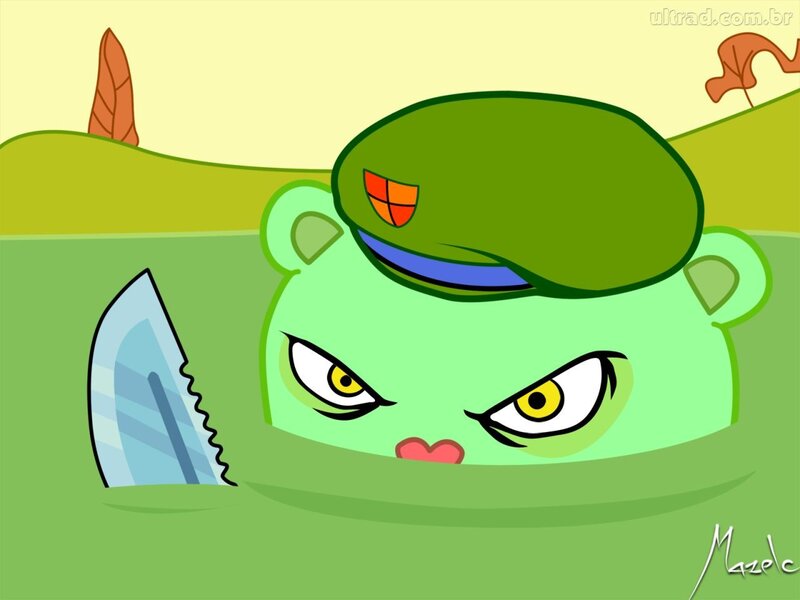 Green Bear with Knife