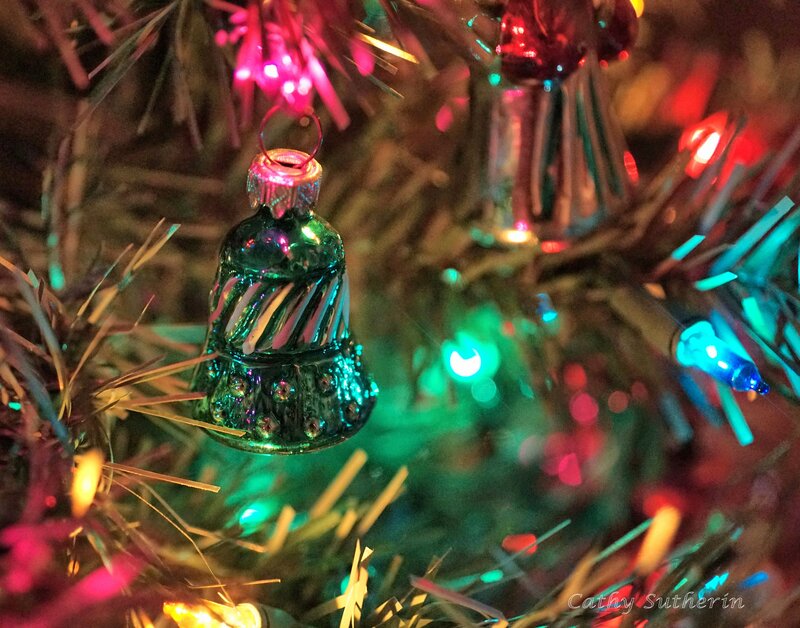 Green Bell Ornament — Festive, Night
