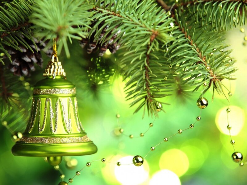 Green Bell Ornament