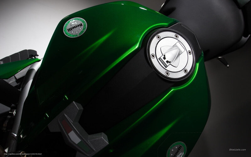 Green Benelli motorcycle fuel tank