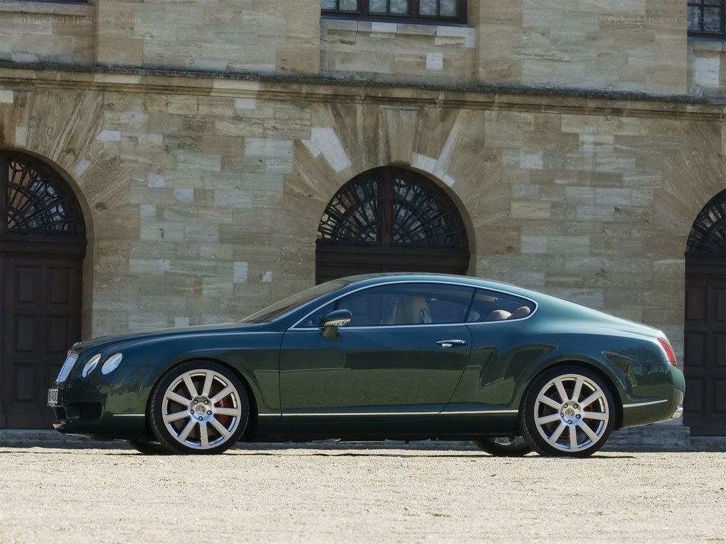 Green Bentley coupe parked