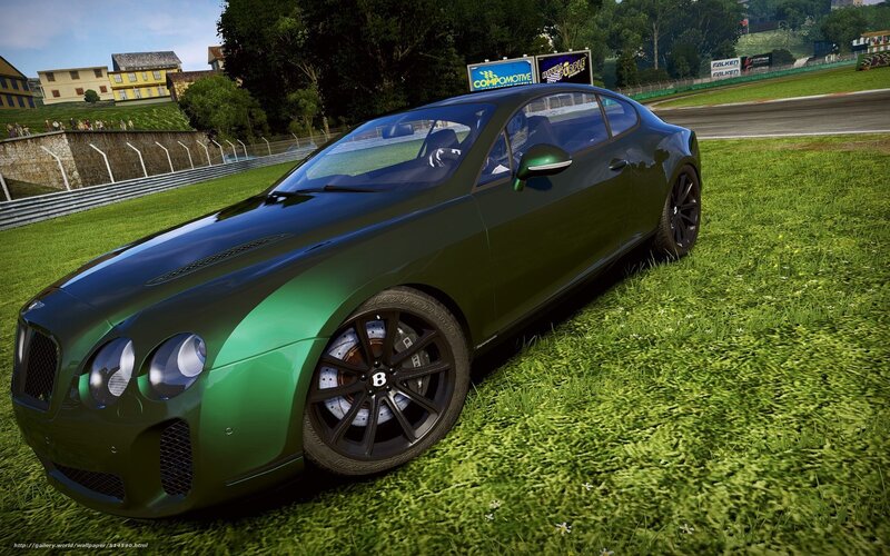 Green Bentley on grass