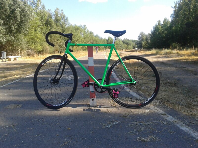 Green Bicycle on Path