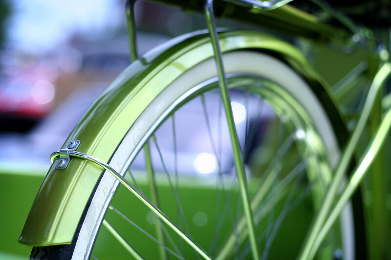 Green Bicycle Wheel