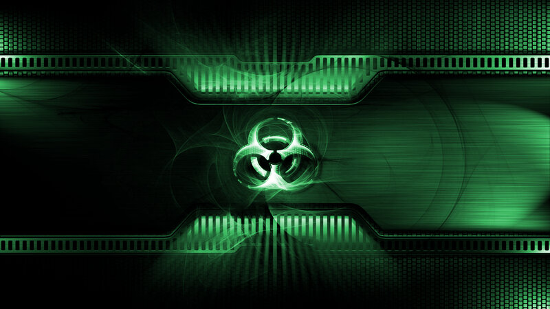 Green biohazard digital background