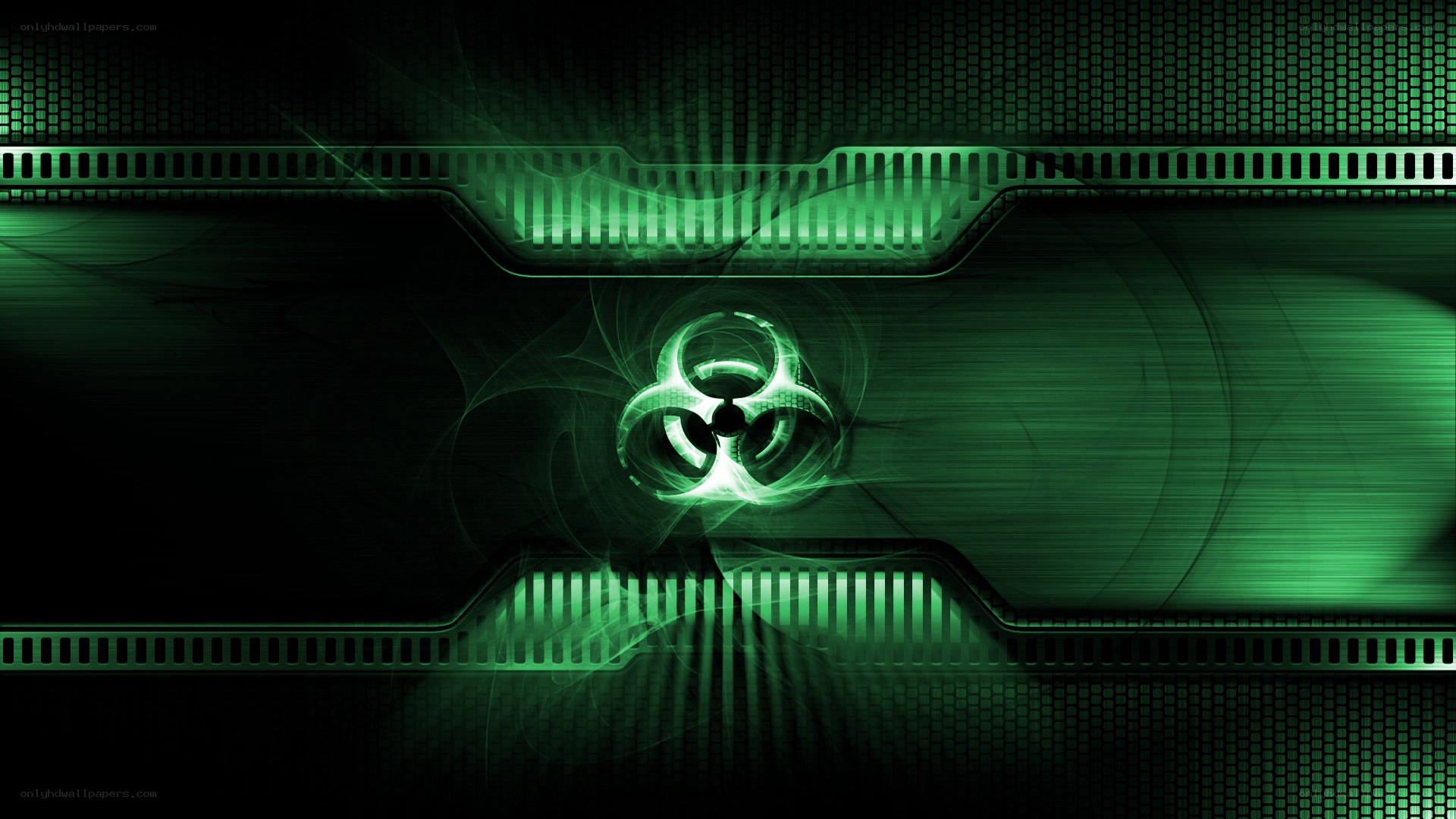 Green biohazard digital background