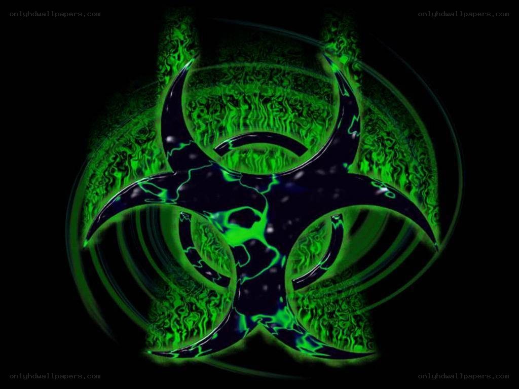 Green biohazard symbol