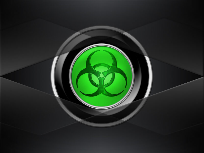Green Biohazard Symbol — Dramatic, Digital Art