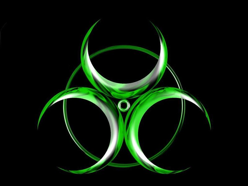 Green Biohazard Symbol — Dramatic