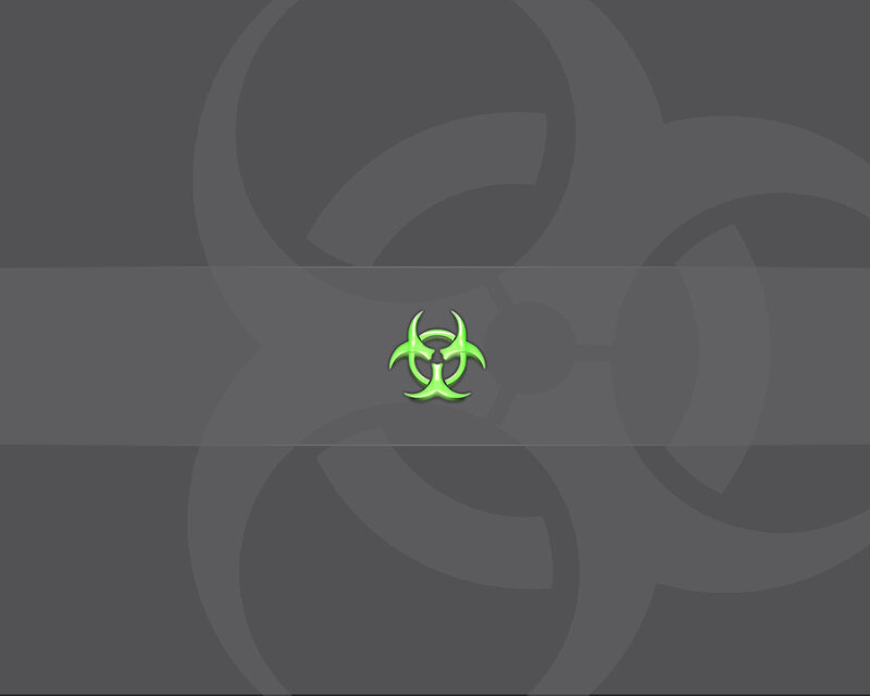 Green Biohazard Symbol — Gray, Neutral