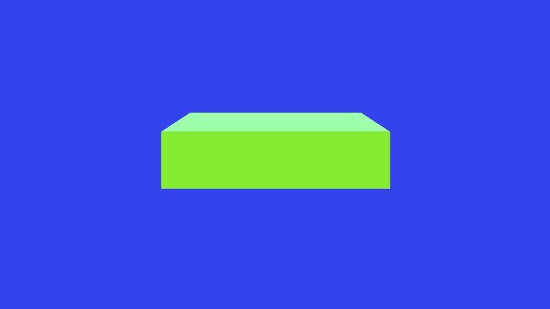 Green Block on Blue