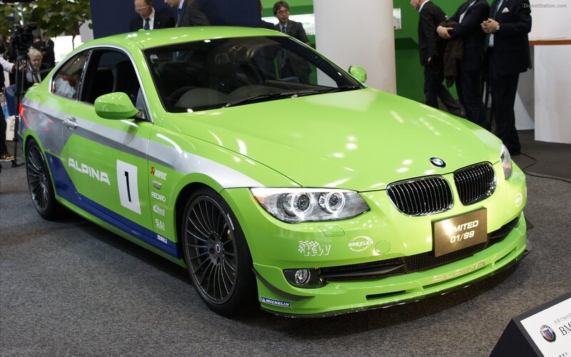 Green BMW Alpina at auto show