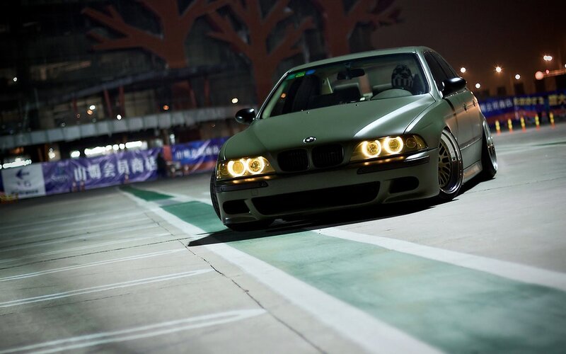 Green Bmw Car — Dramatic, Night, Photograph, Lights