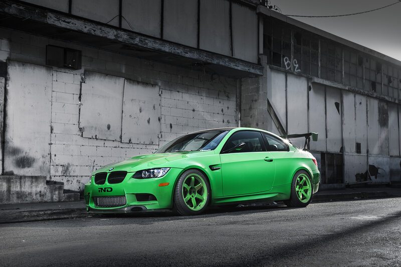 Green BMW M3 Coupe — Dramatic, Photograph, Car