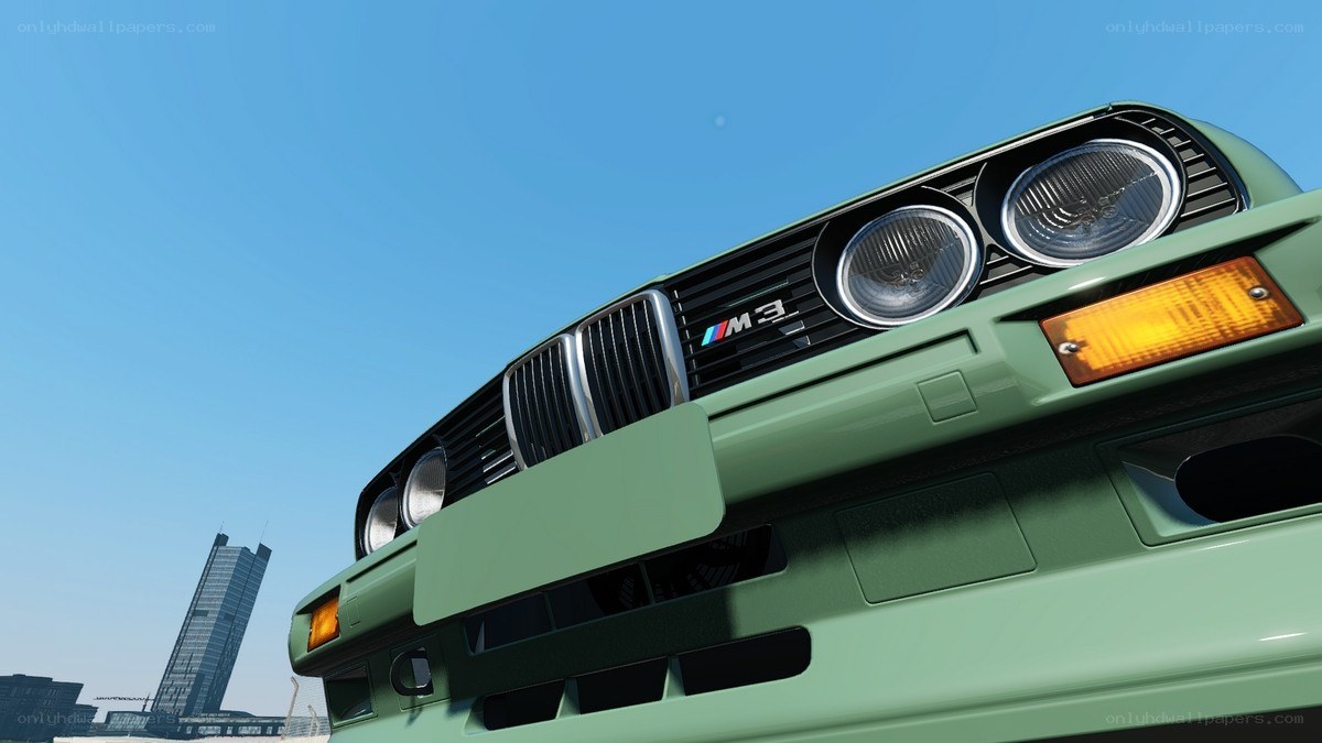 green bmw m3 front view