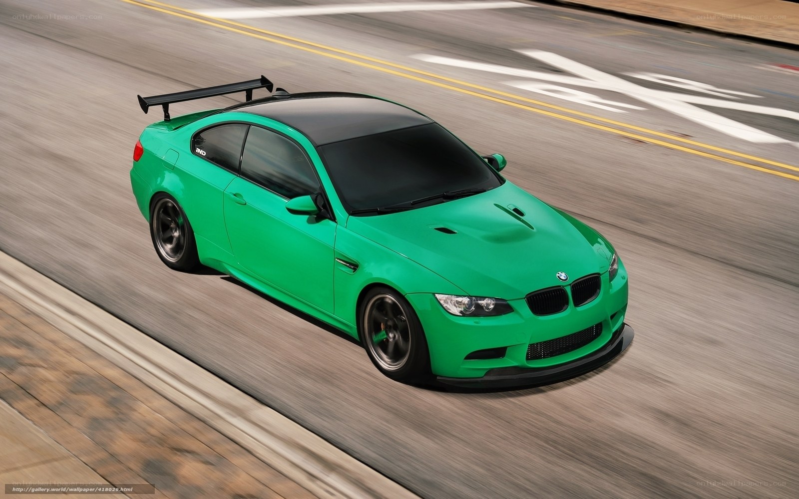 green bmw m3 on track