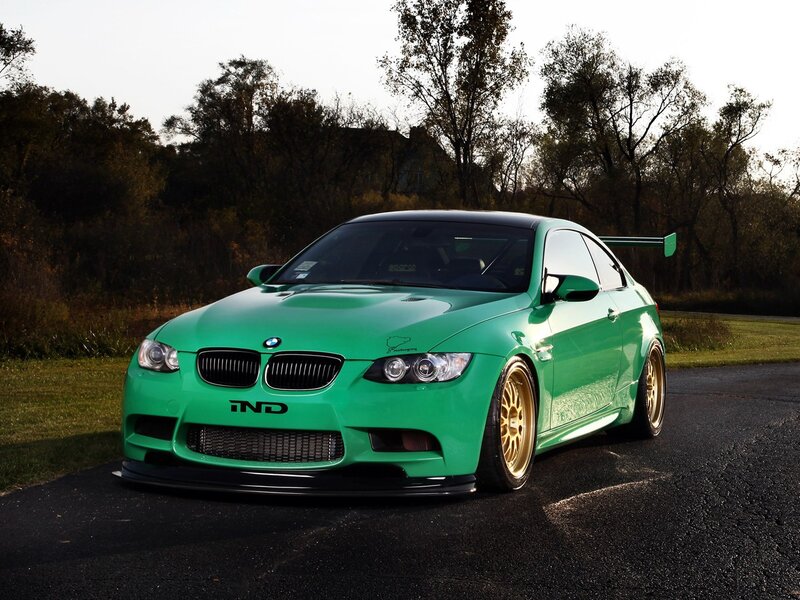 green bmw m3 with custom parts