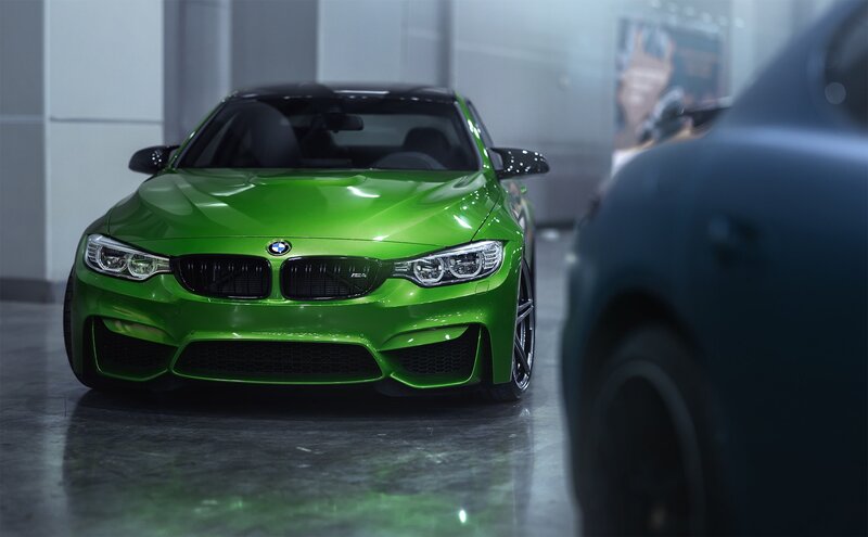 Green Bmw M4 Car — Dramatic